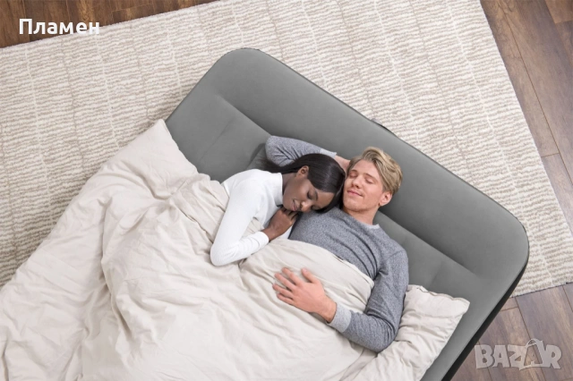 НАДУВАЕМ двоен ДЮШЕК легло, матрак спалня Bestway® Tritech  с ел.помпа 220 V 203 cm x 152 cm x 46 cm, снимка 5 - Спални и легла - 13694113