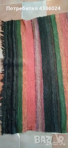 АНТИКВАРНА РЪЧНО ТЪКАНА ЧЕРГА ОТЛИЧНА 260/80, снимка 3 - Антикварни и старинни предмети - 49135749