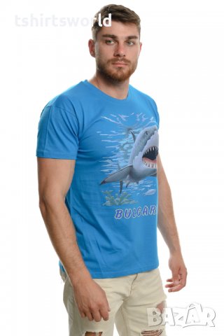 Нова мъжка тениска с трансферен печат Акула, България, снимка 6 - Тениски - 37669965