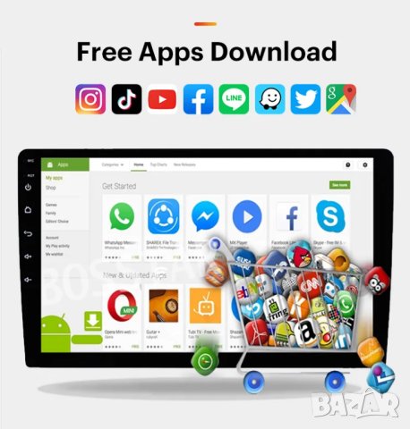Мултимедия за Toyota Camry, 2 DIN, MP3 плеър с Екран 10”  с Android, Навигация, Двоен дин, дисплей, снимка 10 - Аксесоари и консумативи - 40620909