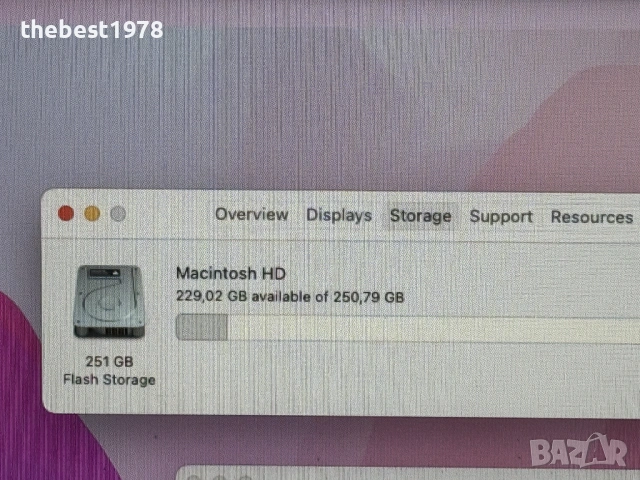 MacBook Air 13 2017`Core i5/256GB SSD/8GB RAM/Бат 90%, снимка 7 - Лаптопи за работа - 53125681