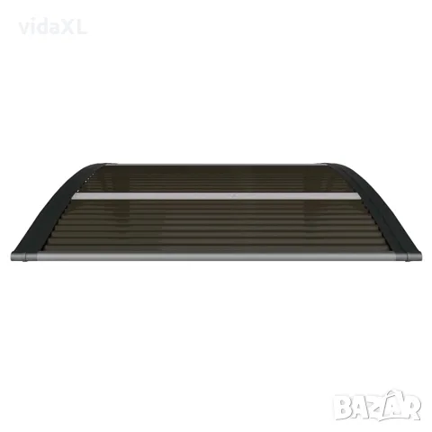 vidaXL Сенник за врата, черен, 100x75 см, поликарбонат, снимка 4 - Врати за баня - 56146252