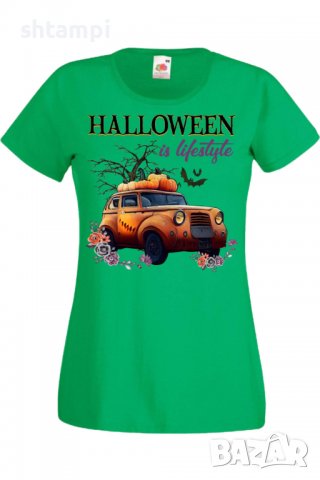 Дамска тениска Halloween is Lifestyle,Halloween,Хелоуин,Празник,Забавление,Изненада,Обичаи,, снимка 6 - Тениски - 38146751