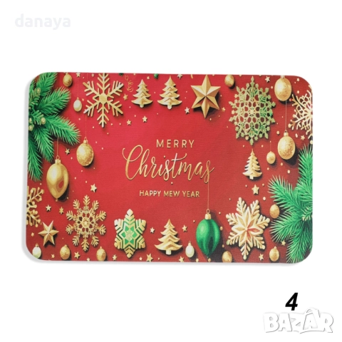 6130 Гумена коледна постелка за входна врата, 61x40cm, снимка 9 - Изтривалки - 51904119