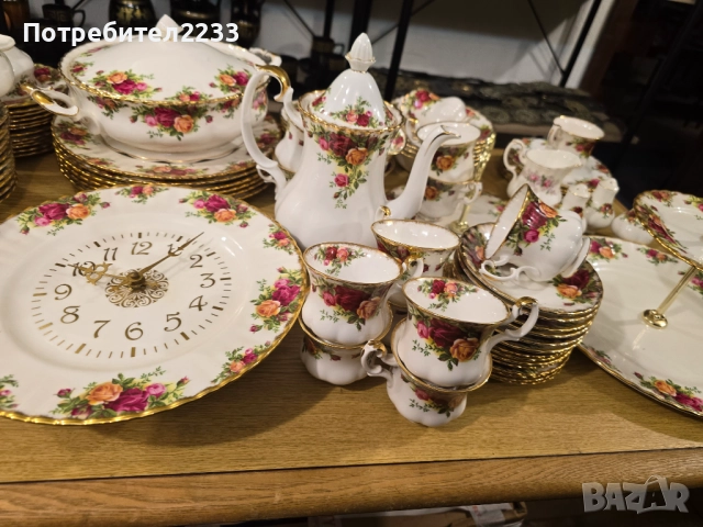 Royal Albert – Old Country Roses!  140 части • 24K позлата • Англия!  Цена: 4200 лв  Уникално голям , снимка 4 - Сервизи - 52433260