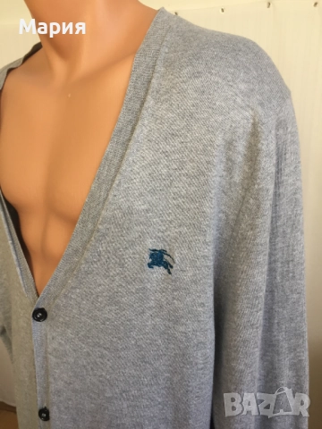 ХЛ / ХХЛ Burberry Brit Мъжка Оригинална Жилетка 100% Памук Бърбъри Брит Сива , снимка 3 - Пуловери - 51966556