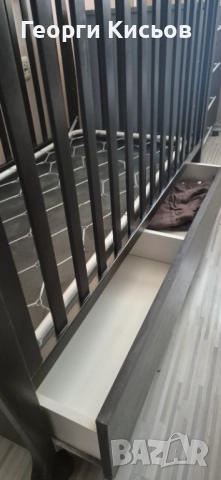 Кошара - дървена, масив, венге, 120/60 много запазена, снимка 5 - Бебешки легла и матраци - 52311424