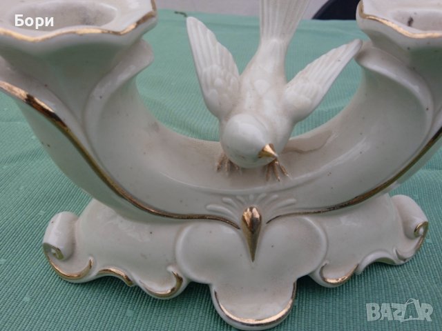 Стар порцелан свещник, снимка 3 - Декорация за дома - 36634859