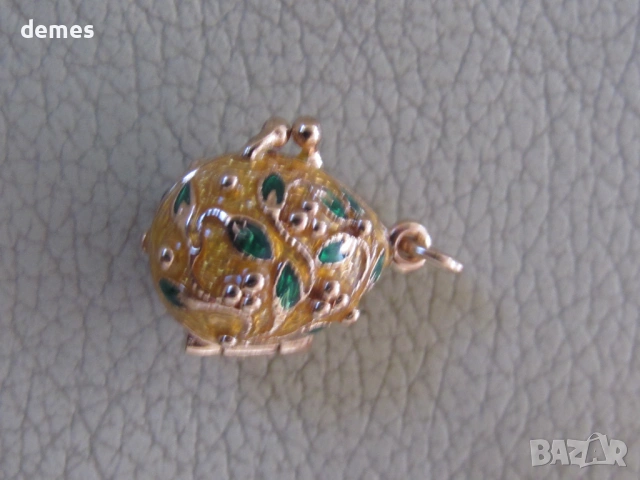 Фино дамско колие-висулка с Яйце Фаберже, ново, снимка 1