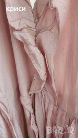 Дамска дълга рокля H&M цвят праскова размер 36, снимка 10 - Рокли - 54056943