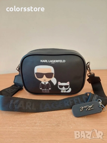 Черна чанта Karl Lagerfeld/VL-Q204, снимка 2 - Чанти - 42935020