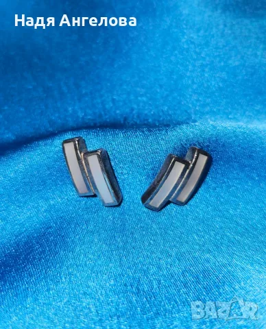 Сребърни обеци със седеф - 17€