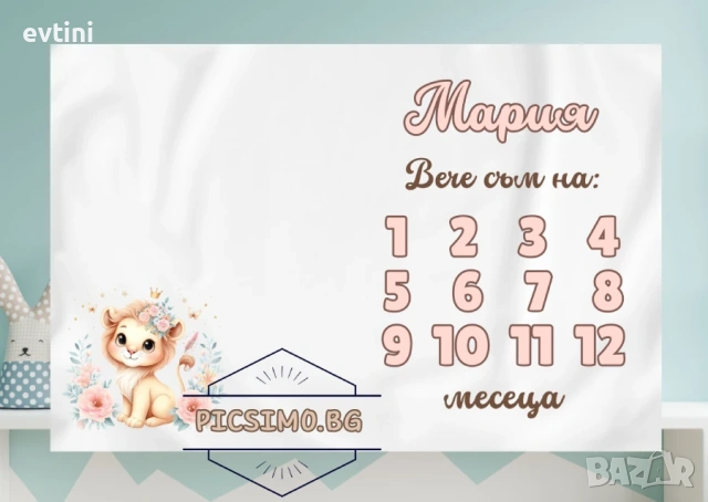 Месечинка – платно за снимане на бебе за момиче – Принцеси и за момче превозни средства, снимка 5 - Други - 36850966