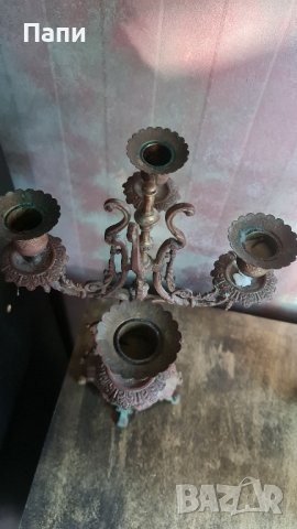 Бронзов свещник от 19-век., снимка 3 - Други ценни предмети - 42767659