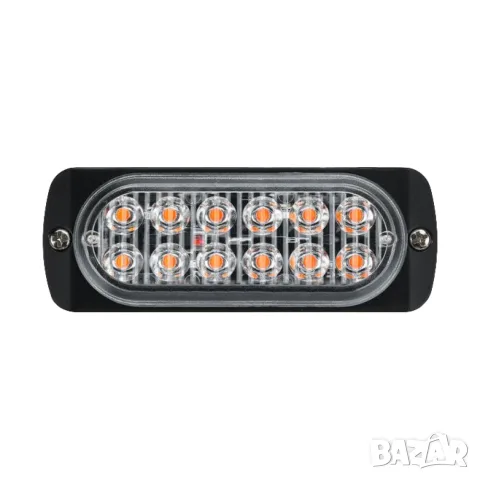 Мигащ LED габарит 12 LED 115 mm 12-24V жълт