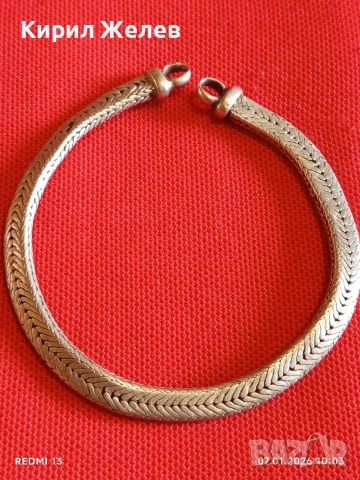 Сребърна гривна Византийски стил Рето бижу ювелирна изработка 42540, снимка 4 - Гривни - 53016033