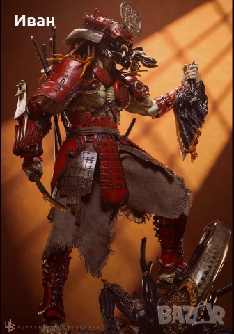 Hot Toys Deluxe - Колекционерска фигурка на Akaoni Samurai Predator Original and Deluxe version , снимка 16 - Колекции - 53812599