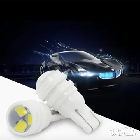 LED крушки T10 3 SMD 12V 2 броя, снимка 2 - Аксесоари и консумативи - 55865001