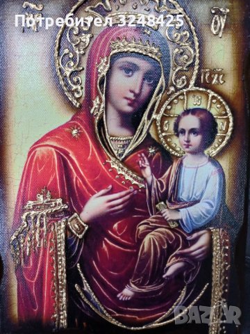 Икона на платно А5 на Пресвета Майка Богородица Закрилница - ръчна изработка . Модели А , Б и В. , снимка 3 - Икони - 42689489