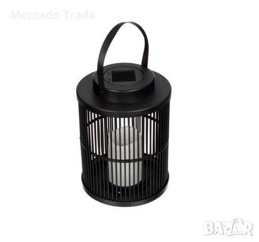 Декоративен соларен фенер Mercado Trade, Настолен, LED бяла топла светлина, Черен , снимка 2 - Декорация за дома - 40324837