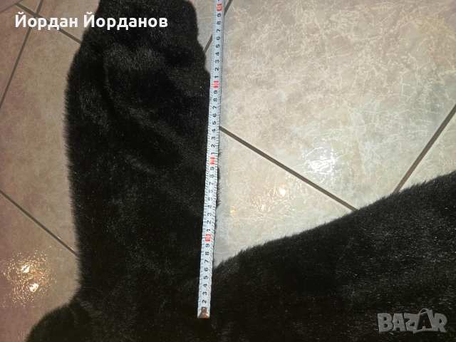 Продавам дамско черно палто от екокожа с косъм, снимка 5 - Палта, манта - 53124762