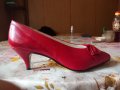 Червени дамски обувки с ток 38 номер, снимка 7