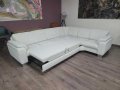 Светло кремав ъглов диван от плат с функция сън и чекмедже КS4815, снимка 5