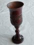 Индийска дървена ваза с дърворезба., снимка 1 - Вази - 39545143