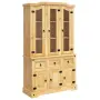 vidaXL Висок шкаф Corona, кафяв, 112x43x191,5 см, мексикански бор масив, снимка 1