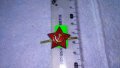 Стара РЯДКА ЕМАЙЛИРАНА КОКАРДА ЗВЕЗДА ПЕТОЛЪЧКА със СЪРП и ЧУК СОЦ СИМВОЛ ЗНАК 32615, снимка 6