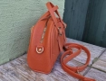 Дамска Оранжева Кожена Чанта , снимка 2