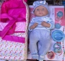 Кукла бебе с пълен комплект шише пижама легълце и аксесоари 42см, снимка 4