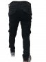 Черен карго панталон с ластик на глезена, снимка 3