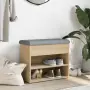 vidaXL Пейка за обувки, сонома дъб, 62x32x50 см, инженерно дърво, снимка 3