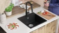 Графит кухненска мивка от гранит Рига 50 XL 480 x 500 мм, снимка 2