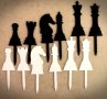 Шах шахматни фигурки пластмасови топери украса за торта мъфини декор сет