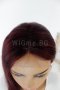 Дълга перука от ЕСТЕСТВЕН косъм цвят бордо Стефани, снимка 7