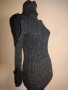 Дамско поло с дантела, ламе в цвят тъмно сиво / черно, снимка 1 - Блузи с дълъг ръкав и пуловери - 34520433