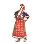 Дървен елемент Родопчанка Момиче в народна носия скрапбук декупаж, снимка 1 - Други - 44457500