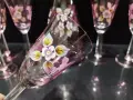 ретро стъклени чаши и гарафа Бохемия Чехословакия , снимка 8