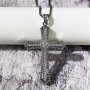 Кръст колие изцяло с кристали, снимка 4