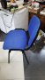 Стол - посетителски офис стол текстилна дамаска синя, снимка 5