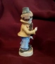 Колекционерска порцеланова фигурка на момче с китара и гъска. Германия., снимка 4
