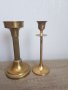 Два стари бронзови свещника, снимка 1 - Антикварни и старинни предмети - 37105649
