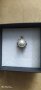 Златен пръстен с перла и диаманти, снимка 1 - Пръстени - 30326331