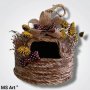 Декоративен пчелен кошер от конопено въже 