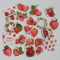 Скрапбук стикери Cute strawberries 23 бр /комплект , снимка 1 - Други - 40364454