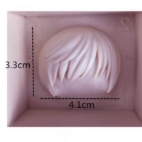 3d Мъжка коса прическа глава силиконов молд форма за украса декор торта фондан, снимка 2 - Форми - 30541446