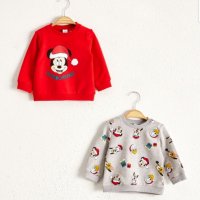 Коледна блуза Мики Маус 9-12 месеца, снимка 1 - Бебешки блузки - 31918311