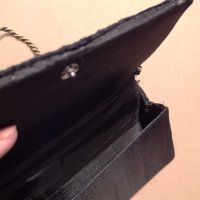 Нова малка дамска чанта за ръка портфейл черна велурена със златно, снимка 3 - Чанти - 37751153